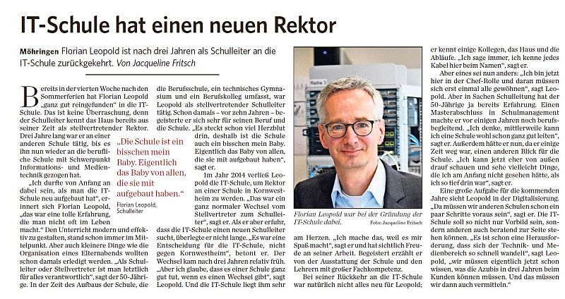 Portrait Florian Leopold aus der Filderzeitung