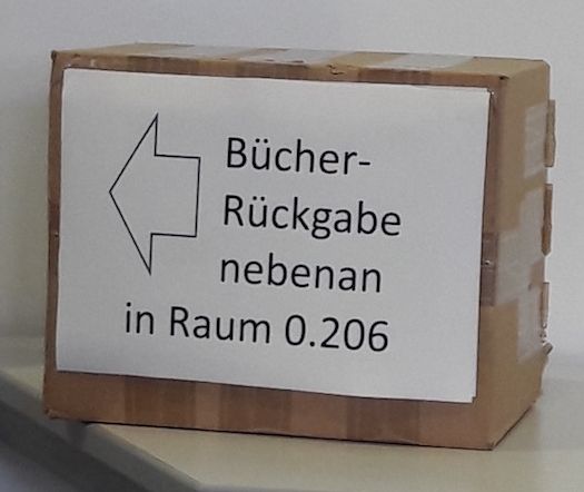 Schild für Buecherrueckgabe